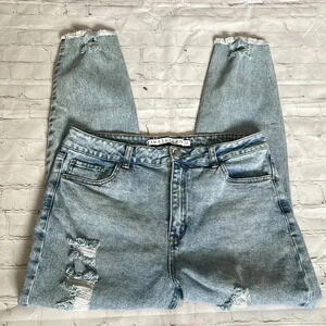 Tinseltown distressed denim ankle crop jeans